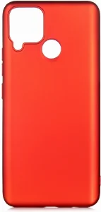 Realme C15 Kılıf İnce Mat Esnek Silikon - Kırmızı