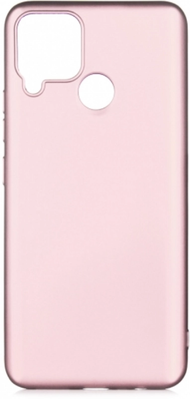 Realme C15 Kılıf İnce Soft Mat Renkli Esnek Silikon Kapak - Rose Gold