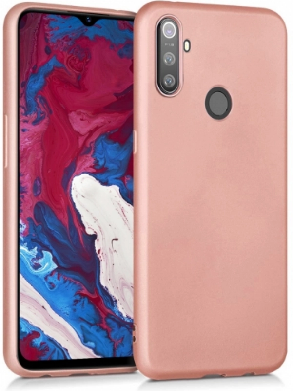 Realme C3 Kılıf İnce Soft Mat Renkli Esnek Silikon Kapak - Rose Gold