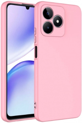 Realme C53 Kılıf İçi Kadife Mat Mara Lansman Silikon Kapak  - Pembe