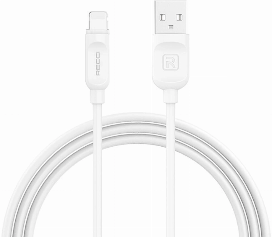 Recci RCL-P100 City of Sky Serisi Lightning to USB-A Data ve Şarj Kablosu 1M - Beyaz