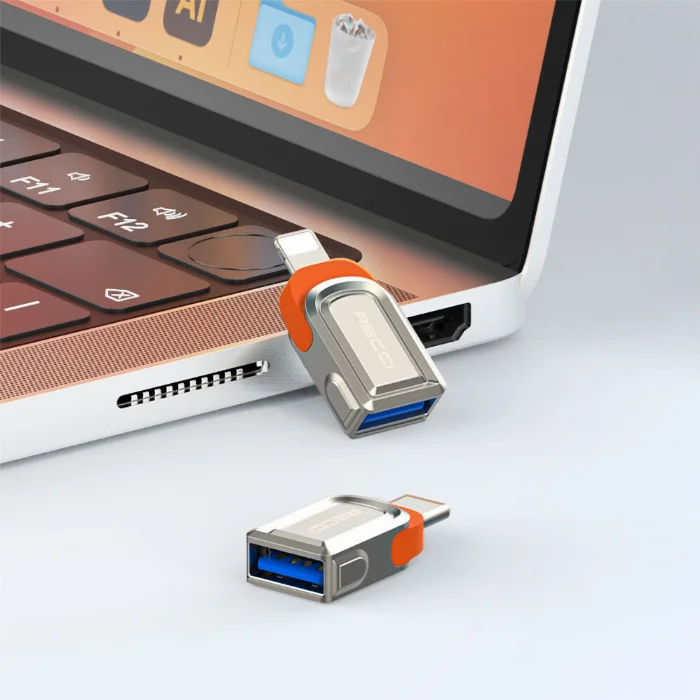 Recci RDS-A16L Ultra Hızlı Veri Aktarıcı Adaptör USB 3.0 to Lightning OTG - Gri