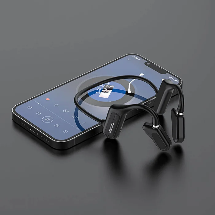 Recci REP-W27 Flutter Serisi Suya Dayanıklı Sporcu Bluetooth Kulaklık - Siyah