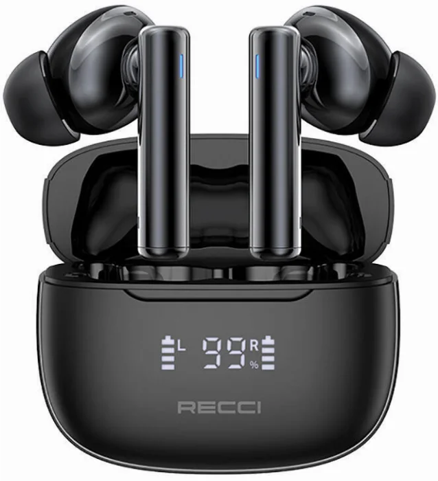 Recci REP-W77 Warrior ANC Özellikli TWS Wireless 5.3 Bluetooth Kulaklık - Siyah
