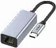 Recci RH10 RJ45 to Type-C Ethernet Dönüştürücü Kablo 100Mbps 80mm - Gri