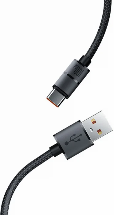 Recci RS08C Warrior Serisi 100W Hızlı Şarj Özellikli USB-A To Type-C Kablo 1.2M - Gri
