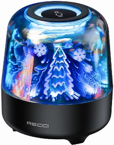 Recci RSK-W20 Magic Forest Serisi TF/AUX/USB Hi-Fi RGB Işıklı Wireless Bluetooth 5.0 Speaker Hoparlör 1200mAh - Siyah