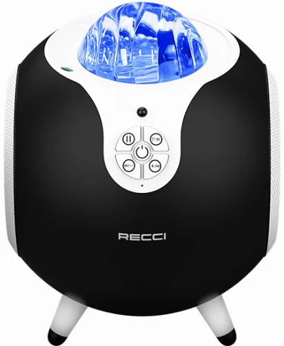 Recci RSK-W22 Starry Sky Serisi Hi-Fi Aurora Lambalı Wireless Bluetooth 5.2 Speaker Hoparlör 10W - Siyah