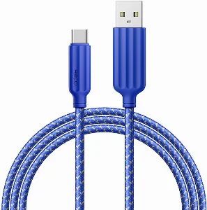 Recci RTC-N23C 3A Hızlı Şarj Özellikli Type-C to USB-A Kablo 1M - Mavi