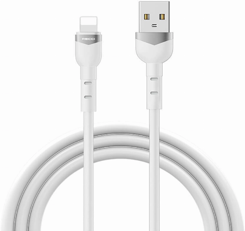 Recci RTC-N35L Hızlı Şarj Özellikli 100cm Lightning to USB-A Kablo - Beyaz