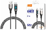 Recci RTC-P21C Ghost Serisi 66W 6A Hızlı Şarj Özellikli USB-A To Type-C Kablo 1.2M - Siyah