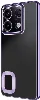 Redmi Note 13 Pro 4G Kılıf Kamera Lens Korumalı Şeffaf Renkli Logo Gösteren Parlak Kapak - Koyu Mor