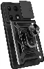 Redmi Note 13 Pro 4G Kılıf Zırhlı Standlı Silikon Sürgülü Kamera Korumalı Tank Kapak - Mavi