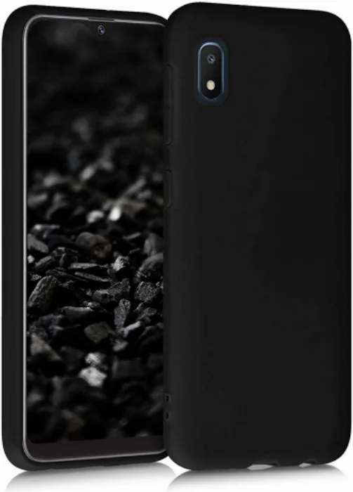 Samsung Galaxy A01 Core Kılıf Zore Biye Mat Esnek Silikon - Siyah