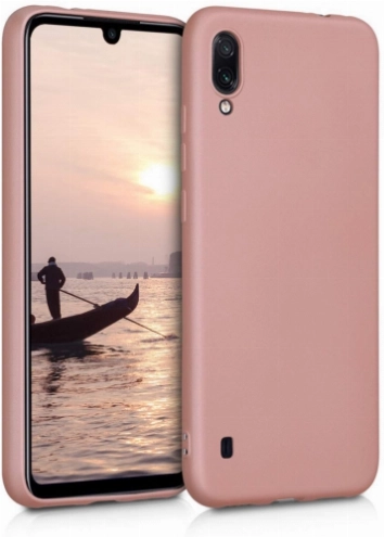 Samsung Galaxy A01 Kılıf İnce Soft Mat Renkli Esnek Silikon Kapak - Rose Gold