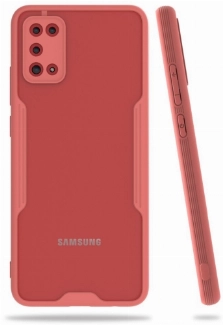 Samsung Galaxy A02s Kılıf Renkli Silikon Kamera Lens Korumalı Şeffaf Parfe Kapak - Pembe