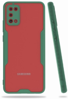 Samsung Galaxy A02s Kılıf Renkli Silikon Kamera Lens Korumalı Şeffaf Parfe Kapak - Yeşil