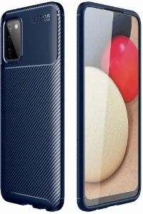 Samsung Galaxy A02s Kılıf Karbon Serisi Mat Fiber Silikon Negro Kapak - Lacivert