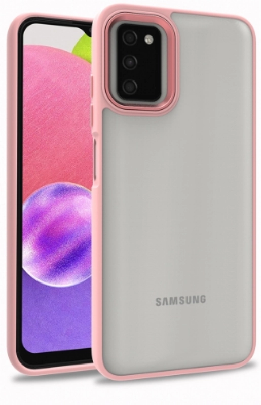 Samsung Galaxy A03s Kılıf Electro Silikon Renkli Flora Kapak - Rose Gold