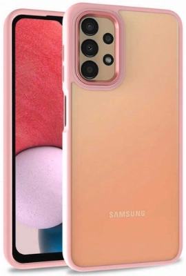 Samsung Galaxy A04s Kılıf Electro Silikon Renkli Flora Kapak - Rose Gold