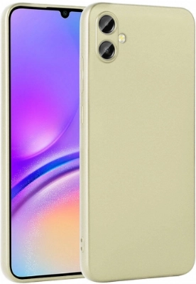 Samsung Galaxy A05 Kılıf İnce Soft Mat Renkli Esnek Silikon Kapak - Gold