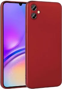 Samsung Galaxy A05 Kılıf İnce Mat Esnek Silikon - Kırmızı