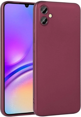 Samsung Galaxy A05 Kılıf İnce Soft Mat Renkli Esnek Silikon Kapak - Mürdüm