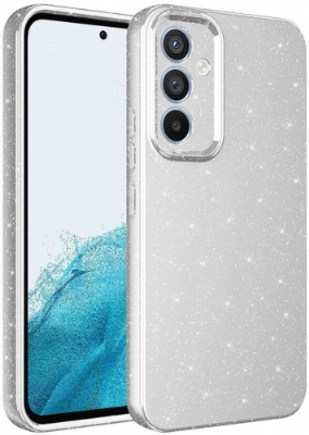 Samsung Galaxy A05s Kılıf Kamera Korumalı Simli Parlak Lüks Silikon Koton Kapak - Gümüş