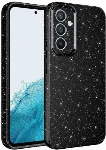 Samsung Galaxy A05s Kılıf Kamera Korumalı Simli Parlak Lüks Silikon Koton Kapak - Siyah