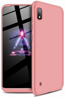 Samsung Galaxy A10 Kılıf 3 Parçalı 360 Tam Korumalı Rubber AYS Kapak  - Rose Gold