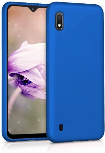 Samsung Galaxy A10 Kılıf İnce Soft Mat Renkli Esnek Silikon Kapak - Mavi