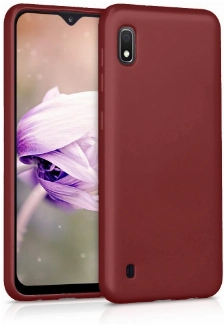 Samsung Galaxy A10 Kılıf İnce Soft Mat Renkli Esnek Silikon Kapak - Mürdüm