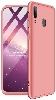 Samsung Galaxy A10s Kılıf 3 Parçalı 360 Tam Korumalı Rubber AYS Kapak  - Rose Gold