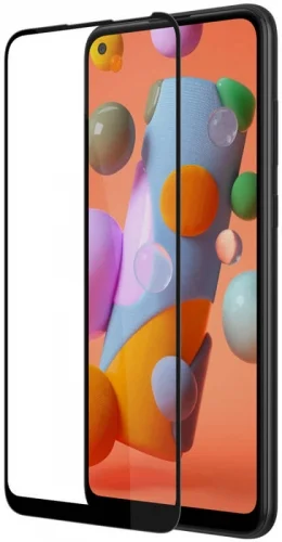 Samsung Galaxy A11 Tam Kapatan 5D Kenarları Kırılmaya Dayanıklı Cam Ekran Koruyucu - Siyah