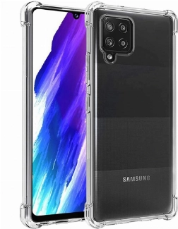 Samsung Galaxy A12 Kılıf Silikon Köşe Korumalı Airbag Darbe Emici Kapak - Şeffaf