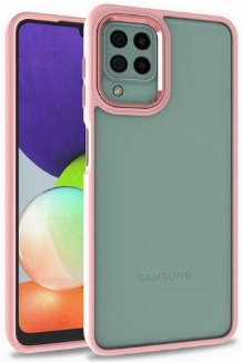 Samsung Galaxy A12 Kılıf Electro Silikon Renkli Flora Kapak - Rose Gold