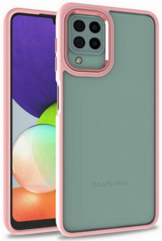 Samsung Galaxy A12 Kılıf Electro Silikon Renkli Flora Kapak - Rose Gold