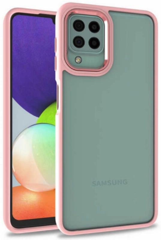 Samsung Galaxy A12 Kılıf Electro Silikon Renkli Flora Kapak - Rose Gold