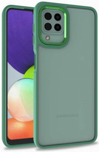 Samsung Galaxy A12 Kılıf Electro Silikon Renkli Flora Kapak - Yeşil