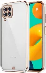Samsung Galaxy A12 Kılıf Parlak Kenarlar Pastel Silikon Voit Kapak - Beyaz