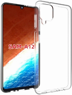 Samsung Galaxy A12 Kılıf Kamera Korumalı Esnek Silikon Kapak - Şeffaf