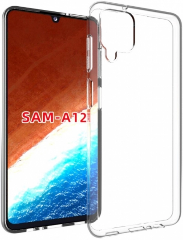 Samsung Galaxy A12 Kılıf Kamera Korumalı Esnek Silikon Kapak - Şeffaf