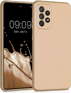 Samsung Galaxy A13 4G Kılıf İnce Soft Mat Renkli Esnek Silikon Kapak - Gold