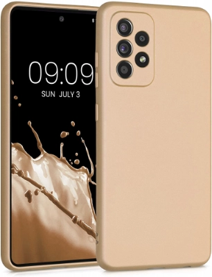 Samsung Galaxy A13 4G Kılıf İnce Soft Mat Renkli Esnek Silikon Kapak - Gold