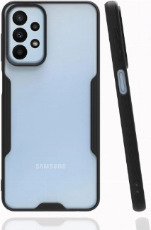 Samsung Galaxy A13 4G Kılıf Renkli Silikon Kamera Lens Korumalı Şeffaf Parfe Kapak - Siyah