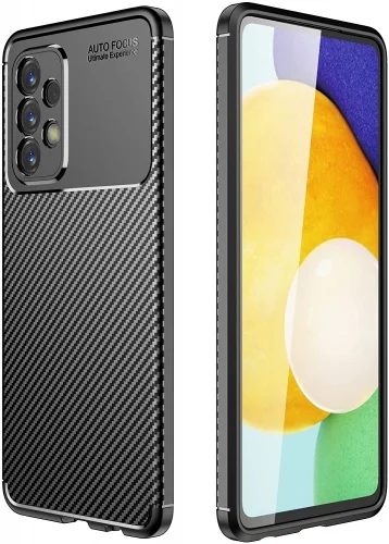 Samsung Galaxy A13 4G Kılıf Karbon Serisi Mat Fiber Silikon Negro Kapak - Siyah
