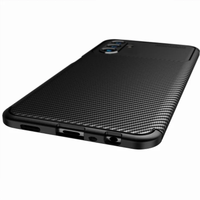 Samsung Galaxy A04s Kılıf Karbon Serisi Mat Fiber Silikon Negro Kapak - Siyah