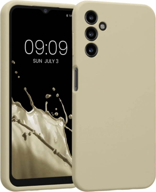 Samsung Galaxy A14 Kılıf İnce Soft Mat Renkli Esnek Silikon Kapak - Gold