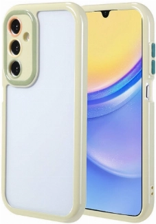 Samsung Galaxy A15 Kılıf Kamera Korumalı Renkli Kenar ve Çerçeve Tasarımlı Vitamin Kapak - Yeşil