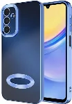 Samsung Galaxy A15 Kılıf Kamera Korumalı Silikon Logo Açık Omega Kapak - Sierra Mavi